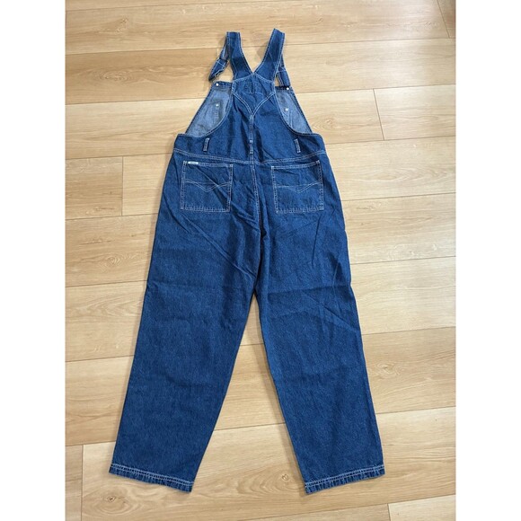 Vintage Revolt Women's Blue Denim Overalls Floral Embroidered Size 20 - Picture 5 of 7